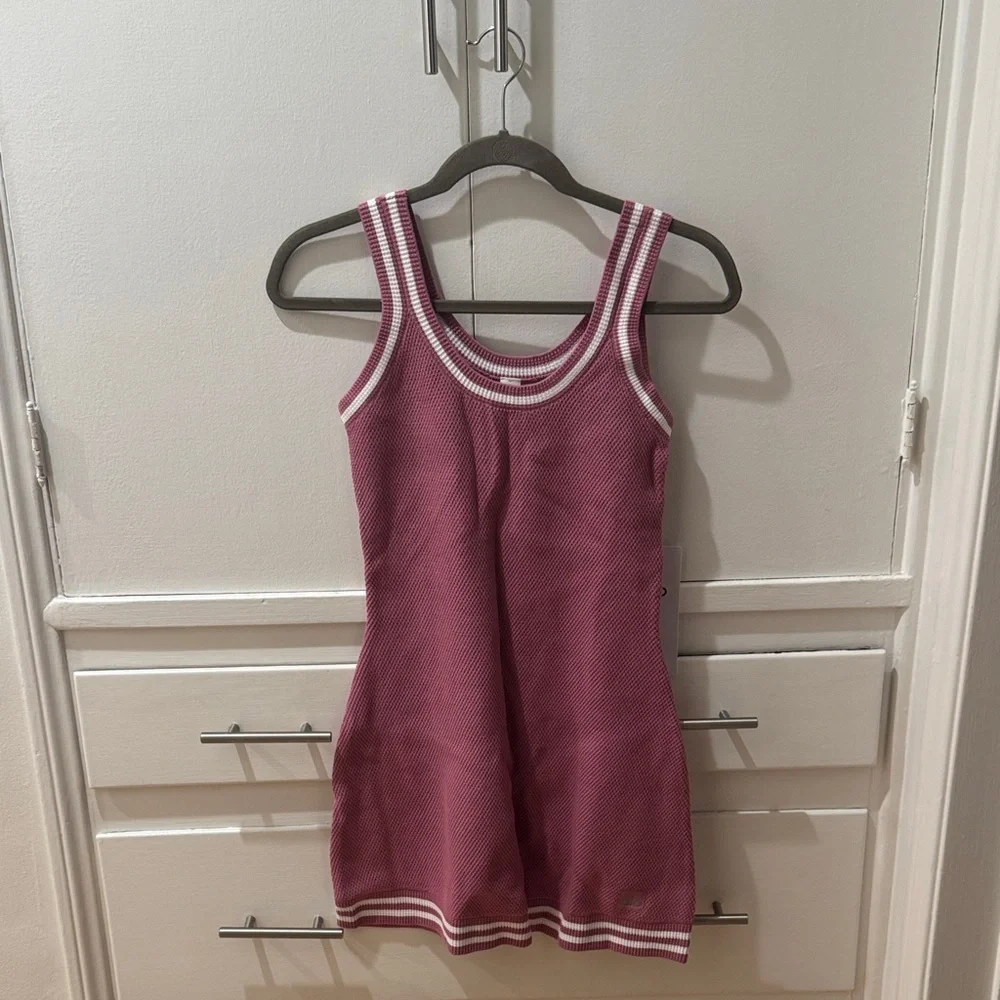 ALO Yoga Tennis Club Sweater Knit Dress size small pink wild rose - Picture 7 of 10